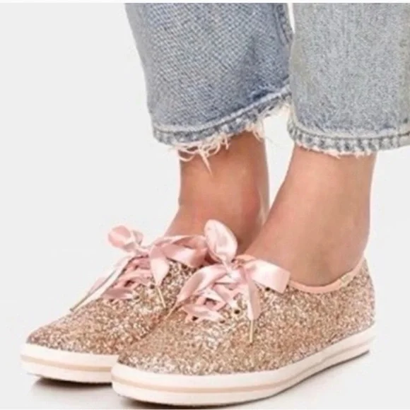 Keds x Kate Spade Pink Sparkle Sneakers - Picture 1 of 6